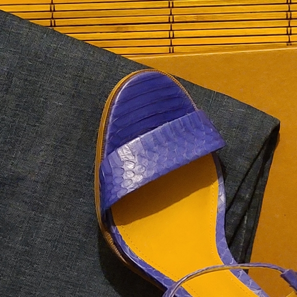 Coach Lexey Snake, Deep Marine, Block Heel Sandals - Picture 6 of 10